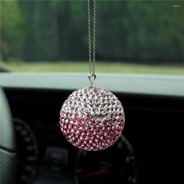 Interior Decorations Car Hanging Ball View Mirror Crystal Ornament Bling Rhinestone Metal