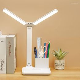 Table Lamps LED Lamp Double-lamp Touch Dimming Desk Reading Work Study Practical Eye Protection