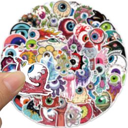 52Pcs Cartoon Eyeball Stickers Non-Random Waterproof Vinyl Sticker for Car Bike Luggage Sticker Laptop Skateboard Motor Water Bottle Snowboard Decals Kids Gifts