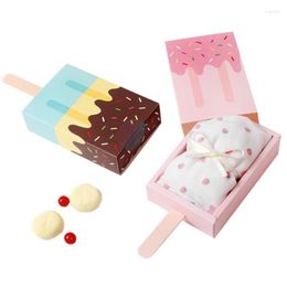 Gift Wrap Ice Cream Shape Cute Paper Boxes Baby Shower Birthday Party Favour Candy Box Cartoon Drawer For Kids