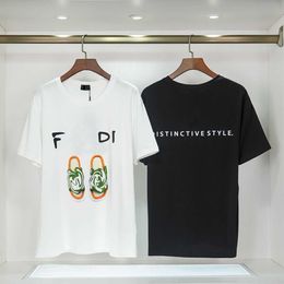 Designer Luxury Fends Classics Fashion Trend Versatile And Comfortable T-shirt Short Sleeve Unisex Pure Cotton Shoes Pattern Ins Casual Top