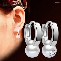 Hoop Earrings JMYUMI 925 Sterling Silver Jewellery Woman High Quality Pearl Female Models Of High-end Simple Temperament Ear Ornament