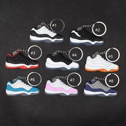 muti style Mini Silicone Sneaker Keychains Sport Shoes KeyChain Basketball Shoes Kids Key Ring Shoe Creative Gift