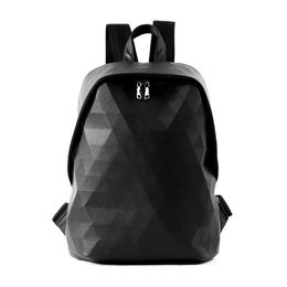 men leathers shoulder bags street trend geometric Rubiks cube splicing joker backpack college wind plaid student bag personality l308Z