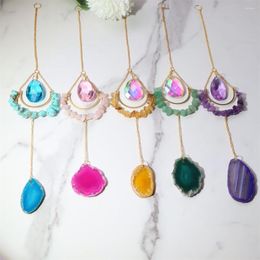 Decorative Figurines Diamond Wind Chime Hollow Moon Colorful Hanging Ornament Home Courtyard Decoration Artwork Creative Lighting Accessory