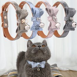 New Dogs Collars Cute Fashion Cat Dog Supplies Oblique Stripes Pets Collar With Bells