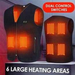 Hunting Jackets USB Heated Vest Electric Heating Jacket Body Warmer Pad For Men Women Smart Dual-control Self-heating Clothes