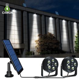 Outdoor Solar Wall Lights LED Double head Spotlight with Motion Sensor Waterproof Landscape Lighting for Yard Garden