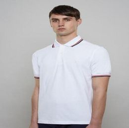 Fred Mens Casual Casual Camisa Londres Britis Perry Algod￣o Camisetas Camisetas de Manga Curta Camisas de Polo Sport Sport Polo Red Marca listrada PO7537328