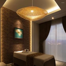Pendant Lamps Modern Bamboo El Cafe LED Lights Creative Wood Light Livingroom Bedroom Loft Hanging Lamp Restaurant Kitchen