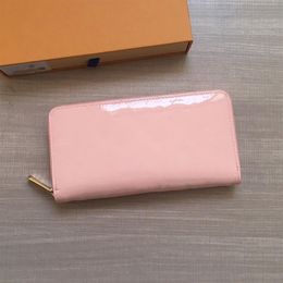 Designer-Classic mini patent leather embossing long of money women wallet Credit card note clutch bags card holder small Zipper ch271d