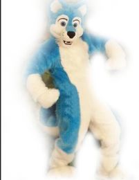 Blue Husky Fox Wolf Mascot New Sexy Costume Suits Party Game Dress Outfits Clothing Advertising Carnival Christmas