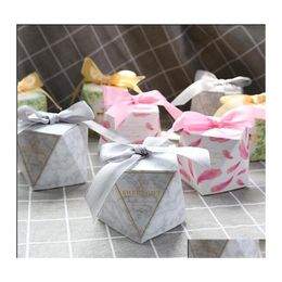 Gift Wrap 50Pcs Diamond Shape Candy Box Wedding Favours And Gifts Boxes Birthday Party Decoration For Guests Baby Shower Bags C1119 D Ot75E