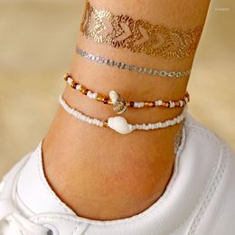 Anklets Bohemian Natural Shell Summer Beach Multi-Layer Bracelet For Leg Ladies Women Boho Foot Anklet Jewelry 2022