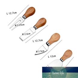 Useful Cheese Tools Set 4PCS/SET Oak Handle Knife Fork Shovel Kit Graters For Cutting Baking Cheese Board Sets Butter Pizza Slicer Cutter Factory
