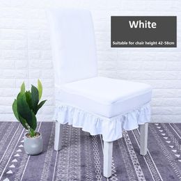 Fodere per sedie Banchetto di famiglia Uso di matrimonio Tinta unita Spandex Copertura elastica bianca Sala da pranzo Stretch
