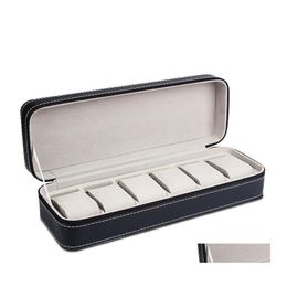 Jewellery Boxes 6 Slot Watch Box Portable Travel Zipper Case Collector Storage Boxblack 311 T2 Drop Delivery Packaging Display Otqn8