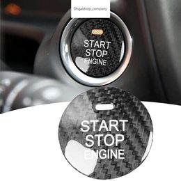 Car Engine Start Button Cover For Mazda Axela CX-3 CX-5 CX-8 MX-5 Carbon Fibre Button Cover Interior Button Trim Strip