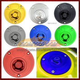 Motorcycle CNC Keyless Gas Cap Fuel Tank Caps Cover For SUZUKI SV650S SV1000S SV 650S 1000S 00 01 02 03 2004 2005 2006 2007 Quick Release Open Aluminum Fuel Filler Cover