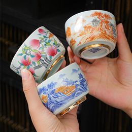 Blue And White Porcelain Cup Ceramic Tea Cups Pottery Drinkware Tableware Water Mug Wholesale