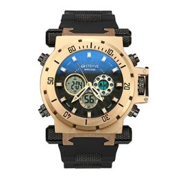 Stryve 5ATM Waterproof S8015 Mens Diving Watches Sport Brand Luxury Led Digital s White WristWatch Relogio Masculinomale W317v