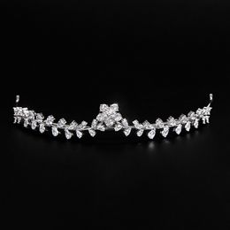 Elegant Small Crystal Wedding Flower Tiaras and Crowns for Women Princess Headpiece Bridal Hair Accessories Jewellery Gift