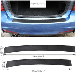 4D Carbon Fiber Car Rear Bumper Trunk Scuff Protective Anti-Scratch Sill Cover Trim Guard Edge Decal Sticker Strip