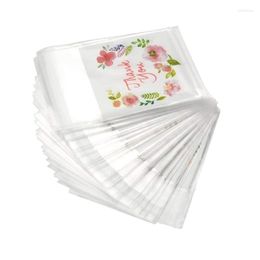 Gift Wrap LUDA 400Pcs Thank You Plastic Bags Pink Flower Self Adhesive Cookie Mini Candy Packaging Biscuit Roasting DIY Favor