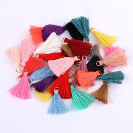 3cm Colorful Mini Cotton Tassels Bags Fringe DIY Pendant Jewelry Bracelet Key Tassel Craft Earrings Charms Sewing Acessories BA338240S