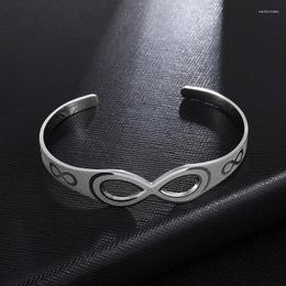 Bangle Fashion Stainless Steel Infinity Symbol Cuff Personalised Charm Hand Open Bracelets