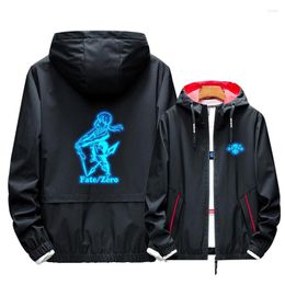 Men's Hoodies Thick Jacket Fate Grand Order Cosplay Hoodie Sabre Joan Of Arc Luminous Print Casual Zipper Hooded Winter Tooling Couples Coat