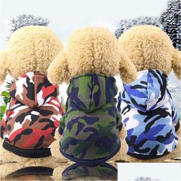 Dog Apparel New Fashion Pet Puppy Costumes Camo Hoodies Hooded Sweatshirt Plover Clothes Outfits Size Xs2Xl Drop Delivery Home Garde Dhpyq