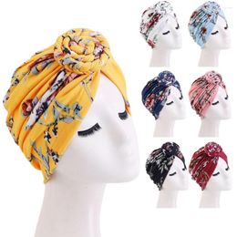 Ethnic Clothing Knot Turban Chemo Cap Muslim Hijab Bonnet Headscarf Beanie Hair Loss Cover Headwear Scarf Wrap Hat African Women