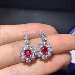Stud Earrings Elegant Engagement Gift Quality Ruby Earring 925 Sterling Silver Fahshion Natural And Real