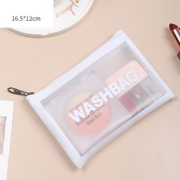 10pcs Cosmetic Bags Women PVC&PU Letter Prints Large Capacity Waterproof Protable Wash Bag