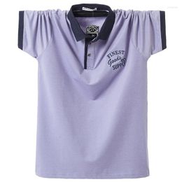 Erkek Polos Şişman Guy Artı Boyut 4XL 5XL 6XL% 95 Pamuk İş Kısa Kollu Polo Gömlek Erkekler Rahat Elastik Corlorful Donanma Turuncu