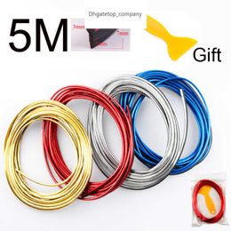 Car Styling 5M/pcs Universal DIY Flexible Interior Decoration Moulding Trim Strips Car Central Control and Door Decoration Strip