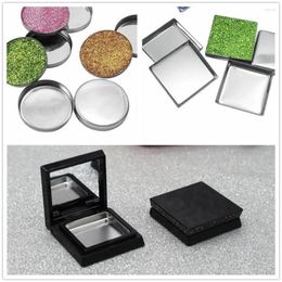 Storage Bottles 50pcs Square Round Empty Metal Pans Tins Eyeshadow Palette Magnetic Makeup Blush Lipstick Refillable