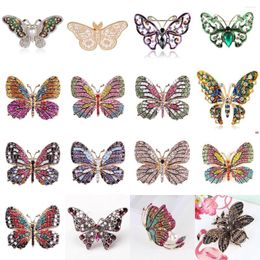 Brooches Butterfly Brooch Fashion Colourful Crystal For Women Rhinestone Hijab Pins Xmas Gift DIY Jewellery Boutonniere 1pc