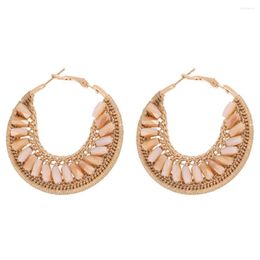 Hoop Earrings Oorbellen Fashion Hand-woven Bohemian C-shaped For Women Crystal Wedding Exquisite Charm Good Quality
