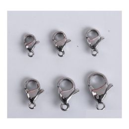 Clasps Hooks 20Pcs/Lot Stainless Steel Lobster For Jewelry Making Necklace Bracelet Finding End Connectors Accessories 1379 Q2 Dro Otvq1