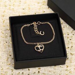 2023 Luxury quality charm pendant bracelet with heart shape and diamond chain design have box stamp PS7446A