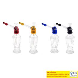 Hookahs Bong Oil Rigs dab rig Water Pipes Glass Bottle With Aluminum alloy Thick Pyrex Unique Soda Bottle Style Heady Recycler