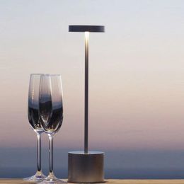 Night Lights Dimmable Cordless Touch Table Lamps LED Aluminium Alloy Rechargeable Desk Lamp For Bar Living Room Reading Party Light