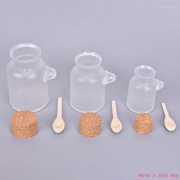 Storage Bottles Cosmetic Empty Matte Cork Jar Bath Salt Bottle Women Mask Face Container Refillable With Wood Spoon 300g/200g