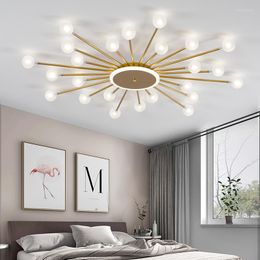 Chandeliers Led Ceiling Chandelier For Living Room Bedroom Home Lighting Ball Glass Shade Modern Lamp