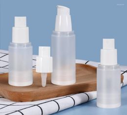 Storage Bottles Frosted PP Plastic Airless Spray Pump With White Lid For Skin Care Serum Lotion 15ml 20ml 30ml 50ml 80ml 100ml