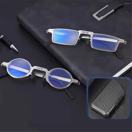 Sunglasses Frames Ultra Light Titanium Material Screwless Foldable Anti-blue Reading Glasses Case