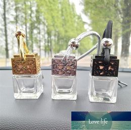 Car Perfume Bottle Cube Car Hanging Rearview Ornament Air Freshener For Essential Oils Diffuser Fragrance Empty Glass Bottles Factory