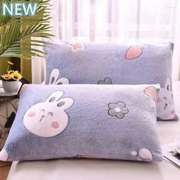 Pillow Case 2PCS/Set Winter Cases Mod Cartoon Zip PillowCases Flannel Bedding Set Soft Warm For Home Towel Cover